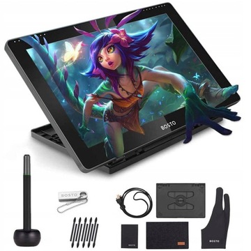 Графический планшет BOSTO 16HD с диагональю 15,6 дюйма и пером
