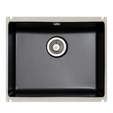 Zlew ceramiczny podwieszany czarny 54 cm Lagos 500 U Crystal black 70