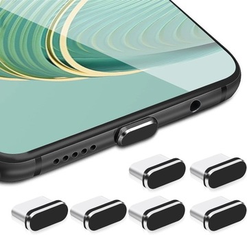 6X ZAŚLEPKA ZATYCZKA OSŁONA ALUMINIOWA PRZECIWPYŁOWA APPLE SAMSUNG USB-C