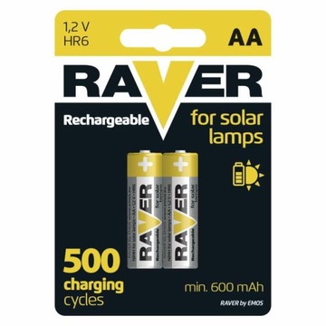 2x Akumulator RAVER R6 AA 600mAh lampa solarna