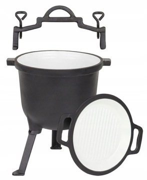 Охотничий казан 2в1 Кастрюля эмалированная с крышкой для гриля 11л MK206 БЕСПЛАТНО