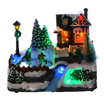 Светодиодная рождественская деревня, коттедж у ручья