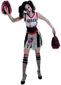 STRÓJ KOSTIUM HALLOWEEN ZOOMBIE cheerleaderka XL