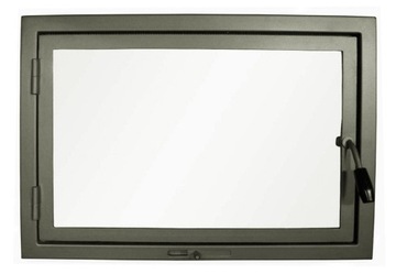 Стальная каминная дверца для печи 70х50 см + СТЕКЛО