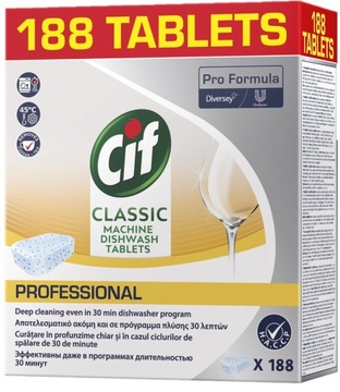 Cif/Sun Classic Tabletes 188 szt Klasyczne Tabletki do Do Zmywarki