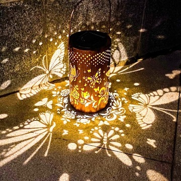 Lampa solarna LED ogrodowa AŻUR balkon taras ogród