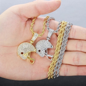 Ожерелье с подвеской в ​​виде шлема американского футбола Изготовление ювелирных изделий из мяча для регби