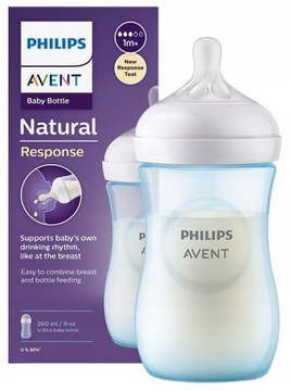 BUTELKA PHILIPS AVENT 260 ML RESPONSE NIEBIESKA SCY903/21 SMOCZEK NR 3 1M+