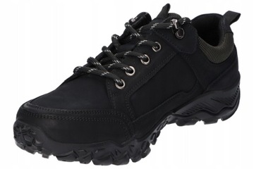 AMERICAN CLUB CY102 SOLIDNE TREKKINGI BUTY SKÓRZANE MĘSKIE CZARNE R. 45