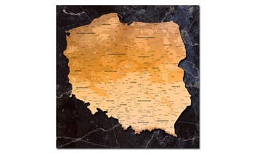 Tablica KORKOWA Mapa POLSKI obraz 100x100cm Polska