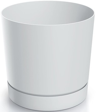 DONICZKA Z PODSTAWKĄ TUBO 15 CM BIAŁA PLASTIKOWA