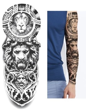 R66 TATUAŻ ZMYWALNY TYMCZASOWY RĘKAW LEW TRIBAL