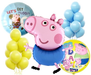 Balony urodzinowe George - Zestaw balonów Świnka Peppa George