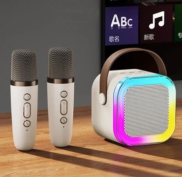 НАБОР КАРАОКЕ 2xМИКРОФОН + БЕСПРОВОДНАЯ ДИНАМИКА BLUETOOTH ДЛЯ КАРАОКЕ