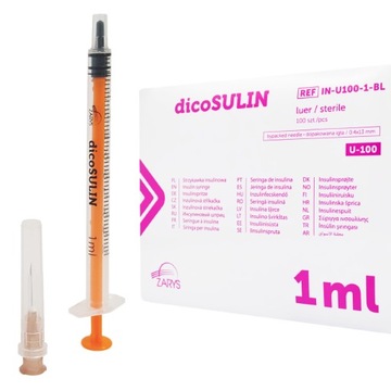Strzykawki insulinowe 1ml dicoSULIN U-100 0,40 mm x 13 mm
