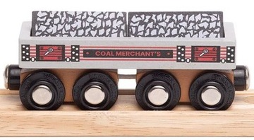 вагон для угля + путь для деревянной железной дороги BIGJIGS