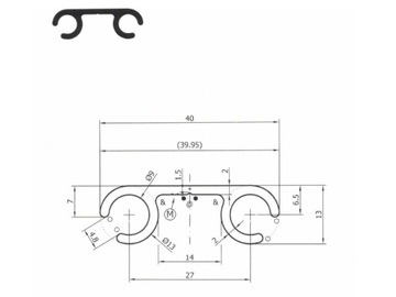 Профильная алюминиевая полоса соединяющая два кедра 7мм 8мм 1 шт. 150см 1,5м