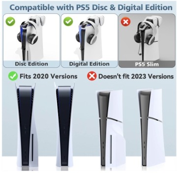 OTVO Зарядная станция для контроллера PS5 с держателем для наушников - USB-C DIPPER