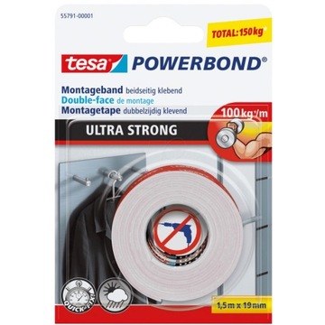 TESA 55791 taśma dwustronna SUPER MOCNA 1,5m/19mm