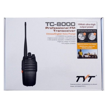 TYT TC-8000 10 Вт 16-канальное радио 400-520 МГц.