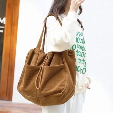 Simple Casual Totes Teenager Students Corduroy Sho