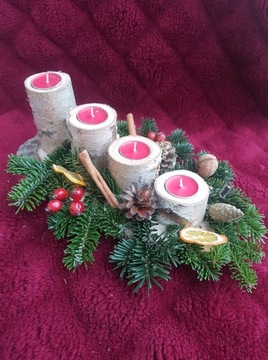 STROIK ŚWIĄTECZNY, ADWENTOWY, DEKORACJA NA STÓŁ