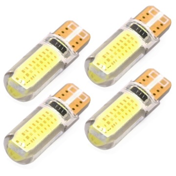 4x Żarówka COB 2 LED W5W T10 postojówki SILIKON