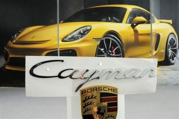 PORSCHE 981C CAYMAN NÁPIS / LOGO CHROM