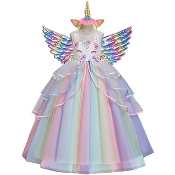 Strój Sukienka Unicorn Jednorożec Długość Kostki