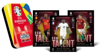 ФУТБОЛЬНЫЕ КАРТОЧКИ CAN OF MINI EURO 2024 TOPPS MATCH ATTAX 28 КАРТ +3 LIMITED