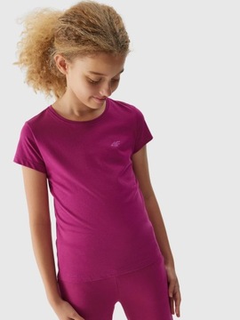 KOSZULKA DZIEWCZĘCA 4F T-SHIRT BAWEŁNA WF 140