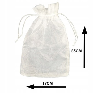 Подарочные пакеты из органзы 17х25 Белый 25 шт.