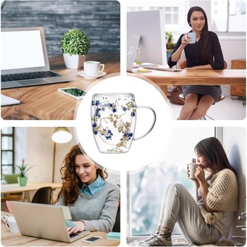 Чашки для сухих цветов, новые стеклянные кружки с двойными стенками, прозрачные сушеные цветы