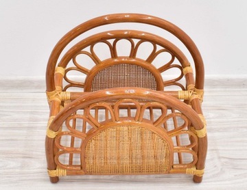 Газетница из ротанга, цвет коньяк