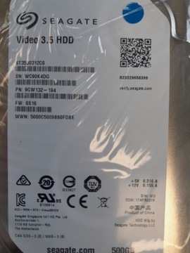 Жесткий диск SEAGATE ST3500312CS 500 ГБ SATA 3,5 дюйма 5900