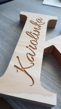 Буквы деревянные, деревянные буквы с гравировкой, 25 см.