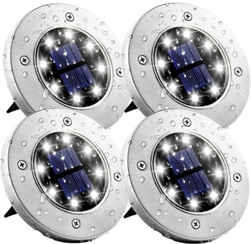 DYSKI LAMPKI SOLARNE OGRODOWE LED GRUNTOWE 4SZT