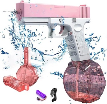 PISTOLET NA WODĘ ELEKTRYCZNY AUTOMATYCZNY DWA MAGAZYNKI Z AKUMULATOREM