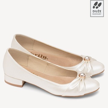 Brilu Wedding Pearl Ballerinas с жемчужной слоновой костью 40