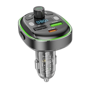 Borofone Transmiter FM BC47 Might MP3, Bluetooth - 2xUSB + Typ C - QC 3.0 1