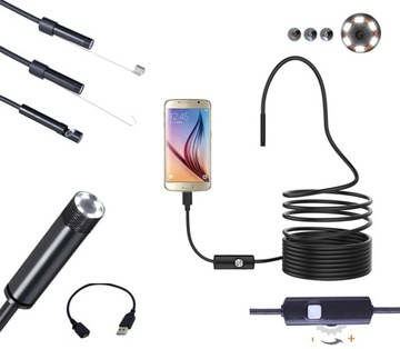KAMERA INSPEKCYJNA ENDOSKOP 5M LED USB 3w1 DO TELEFONU ANDROID HD AK252A