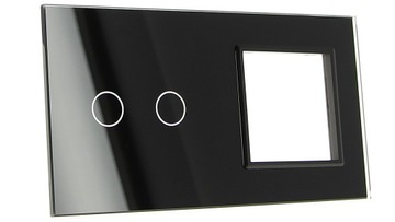 Panel ramka potrójna szklana LIVOLO 2xpuszka 1+1+1G czarny