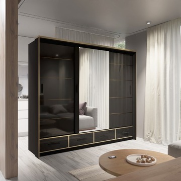 Szafa przesuwna SEVILLA 250 POŁYSK + LED GRATIS