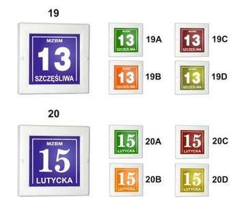 PODŚWIETLANY NUMER DOMU LED TABLICA ADRESOWA 23x23