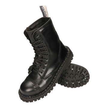 BUTY MĘSKIE SKÓRZANE GLANY WYSOKIE STEELNOSE 10-DZIUR R 45 MEDARD