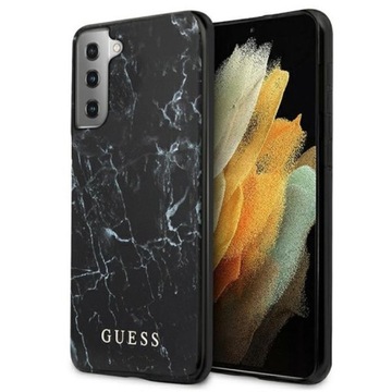GUESS MARBLE ETUI SAMSUNG GALAXY S21 CZARNY