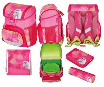 Ergonomiczny Tornister Loop Plus Bloomy Horse worek piórnik saszetka 4w1
