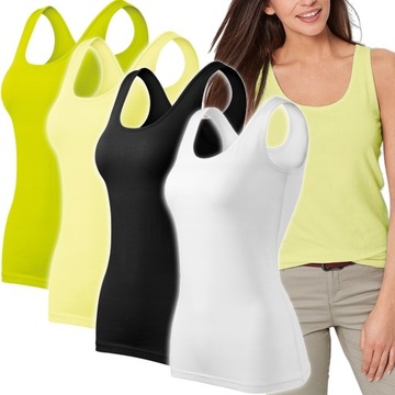 4 x BLUZKA BAWEŁNIANA damska TOP NA RAMIĄCZKACH BOKSERKA podkoszulek JAKOŚĆ