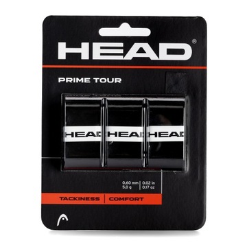 Owijki do rakiet tenisowych HEAD Prime Tour 3 szt. czarne 285621 OS