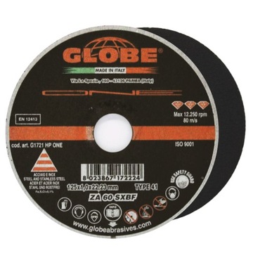 Tarcza do cięcia stali nierdzewnej GLOBE 125x1